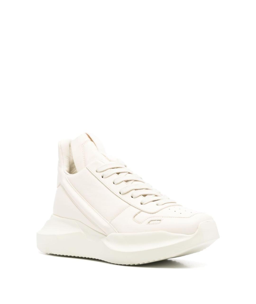 RICK OWENS Белые кожаные кроссовки, фото 3