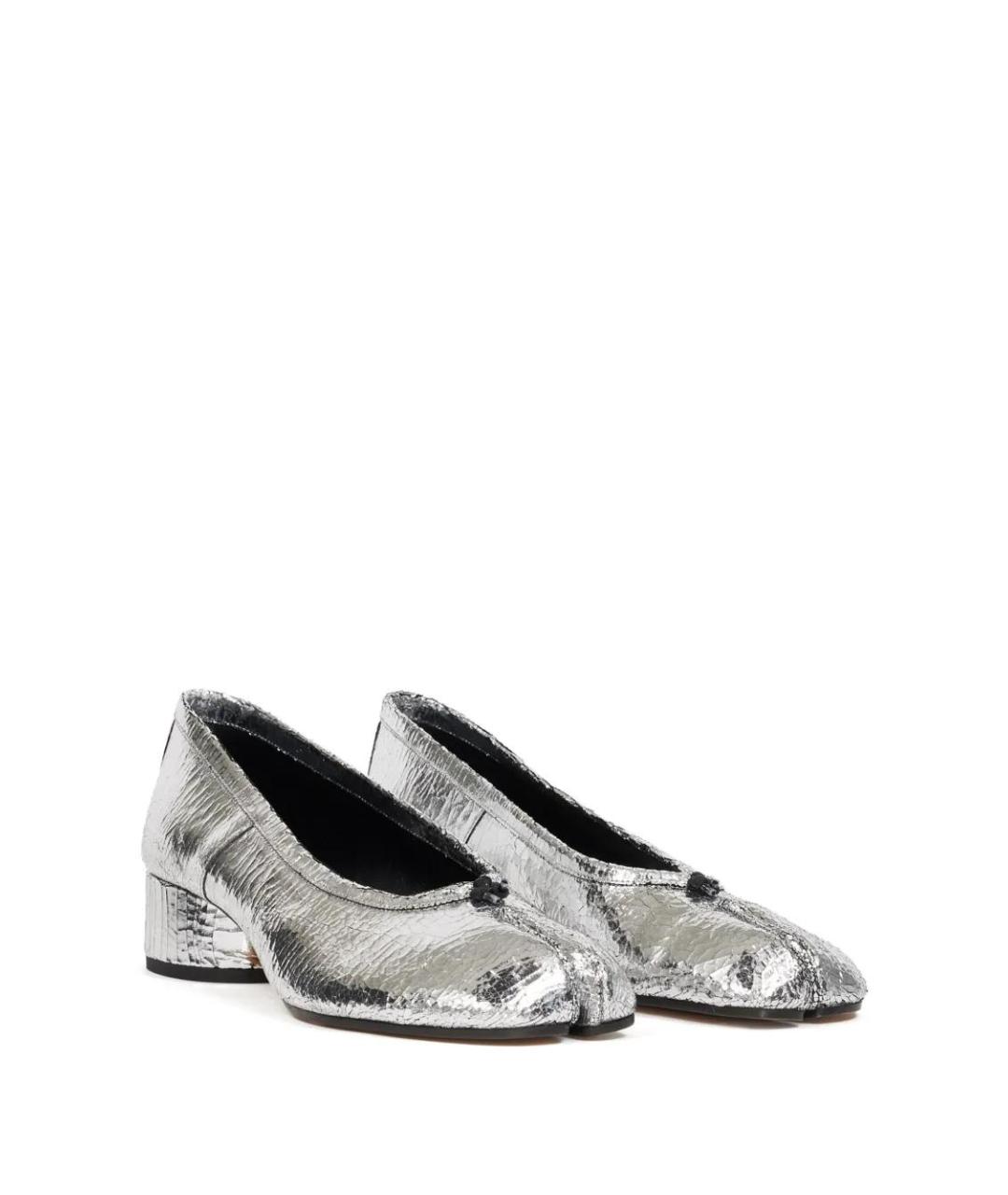 MAISON MARGIELA Серебряные кожаные туфли, фото 2