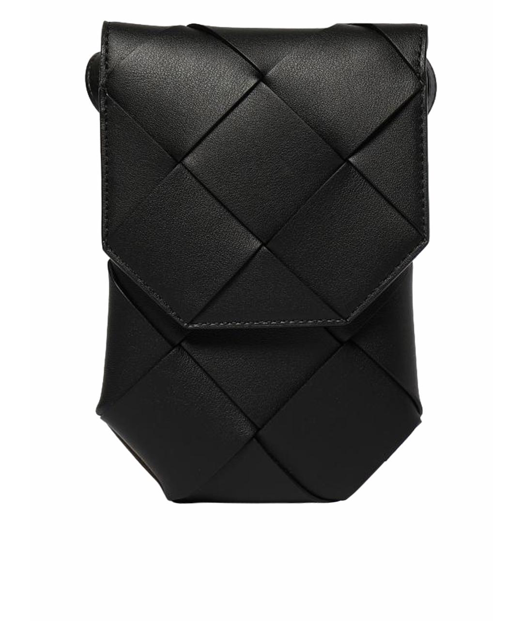 BOTTEGA VENETA Черная кожаная сумка на плечо, фото 1