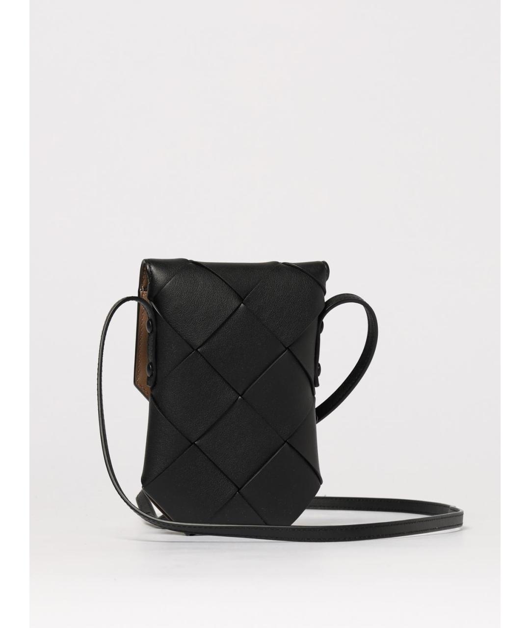 BOTTEGA VENETA Черная кожаная сумка на плечо, фото 3