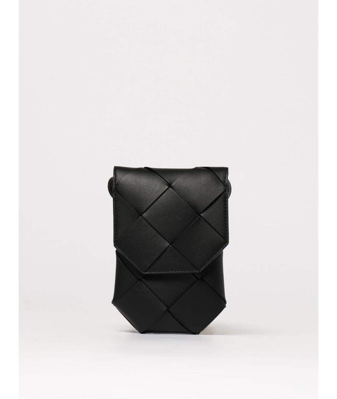 BOTTEGA VENETA Черная кожаная сумка на плечо, фото 6