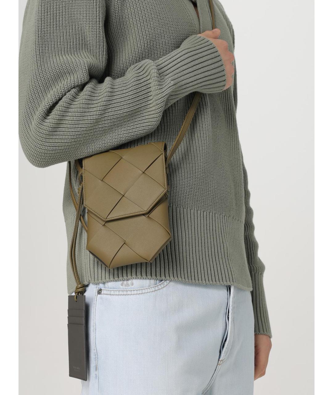 BOTTEGA VENETA Бежевая кожаная сумка на плечо, фото 2