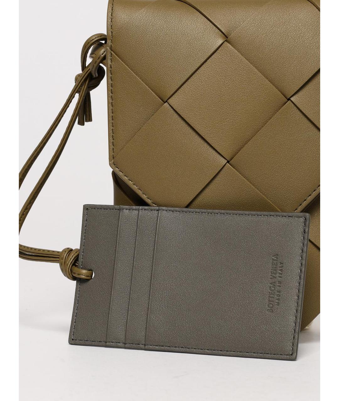 BOTTEGA VENETA Бежевая кожаная сумка на плечо, фото 4