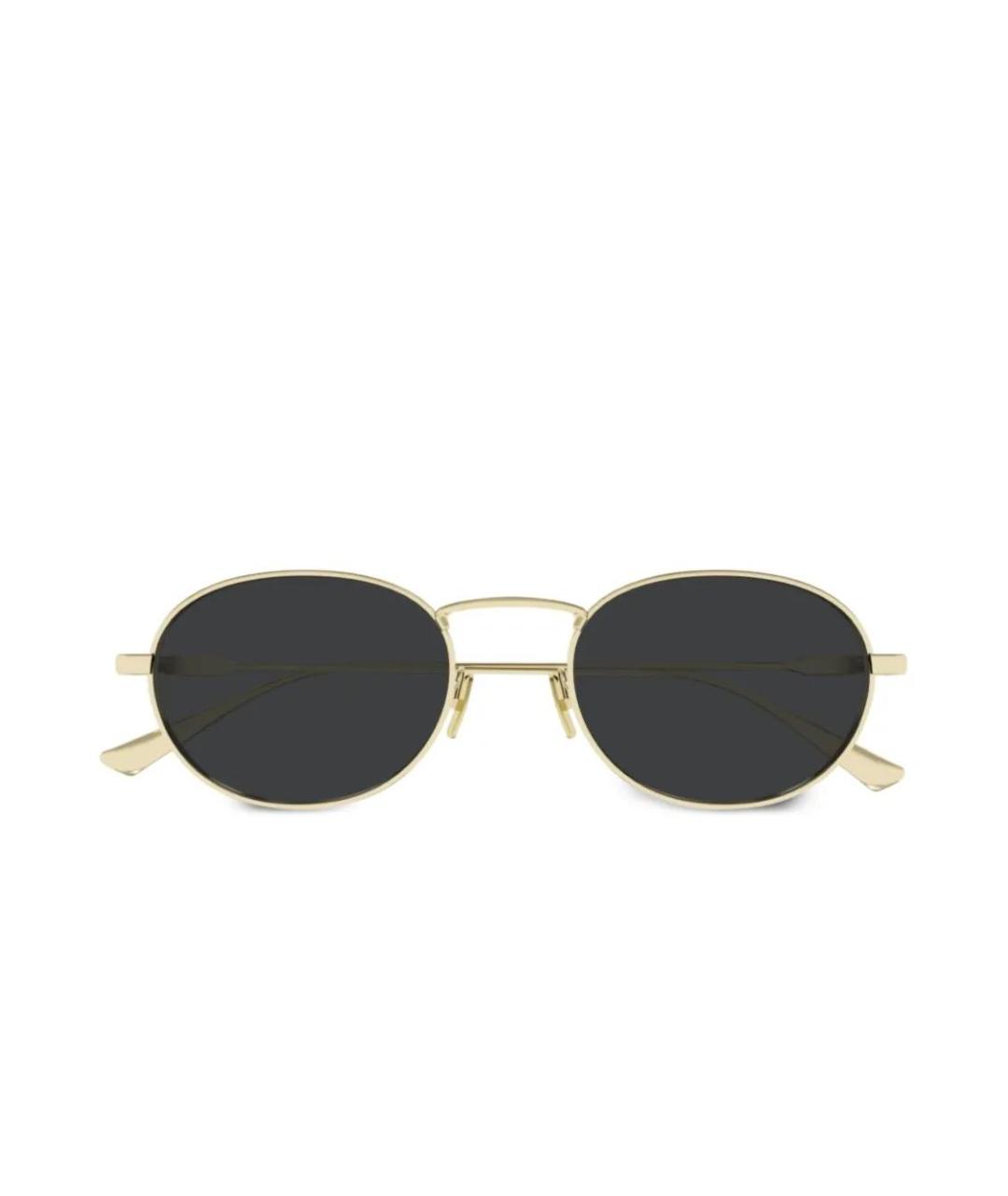 SAINT LAURENT Золотые металлические солнцезащитные очки, фото 2