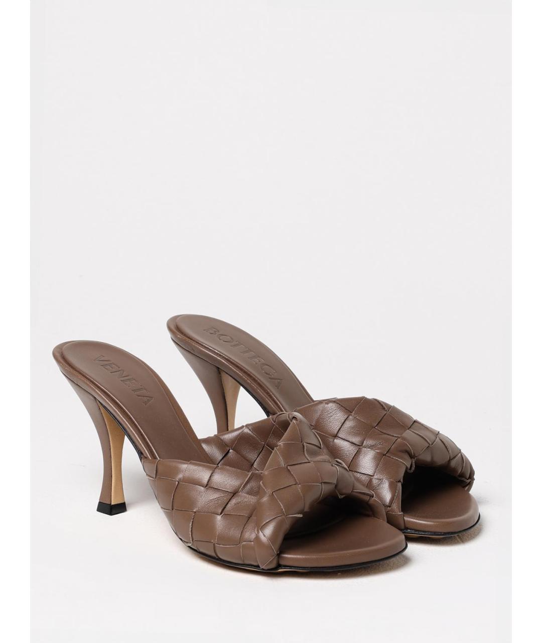 BOTTEGA VENETA Коричневые босоножки, фото 2