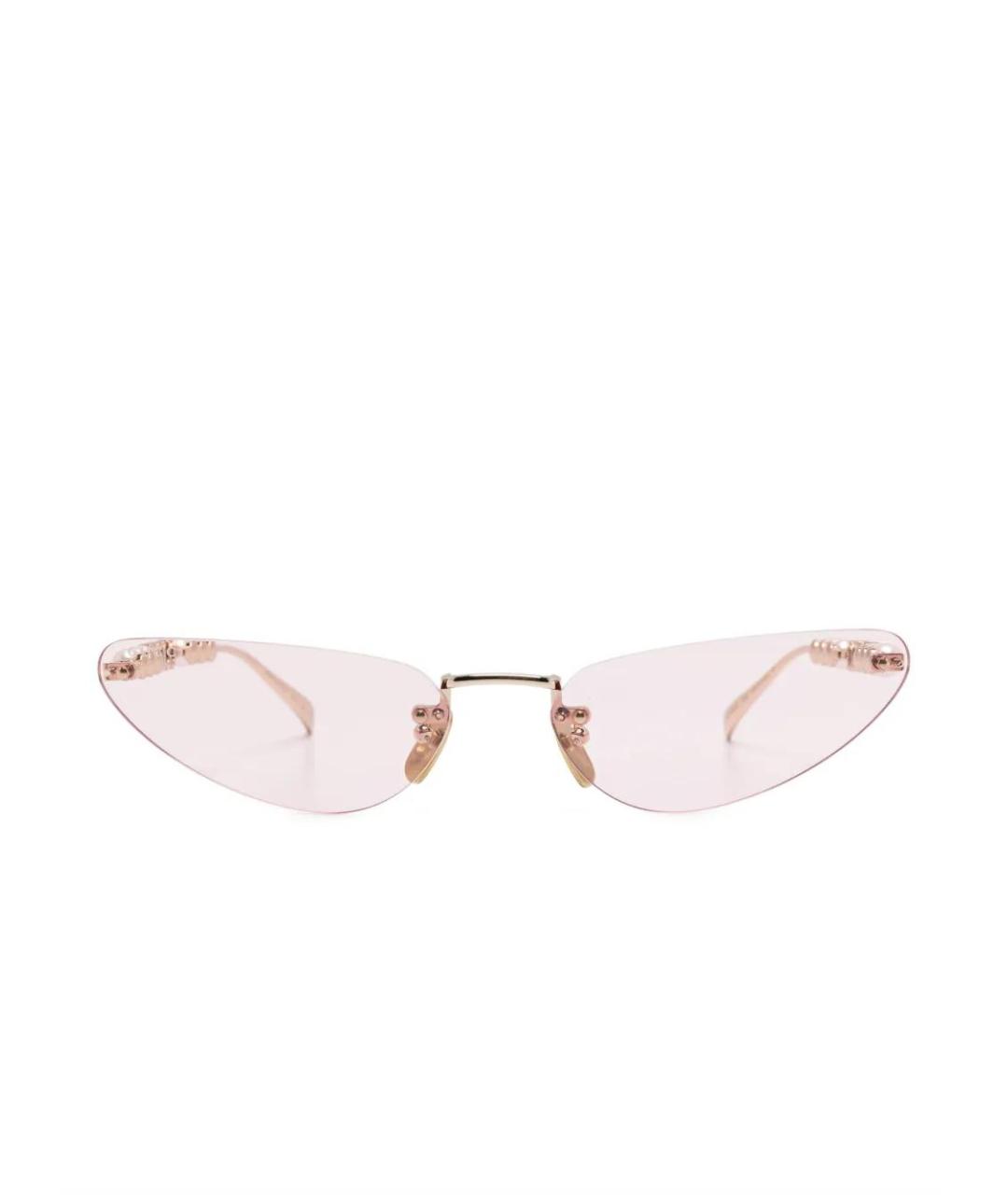 GUCCI Золотые металлические солнцезащитные очки, фото 2