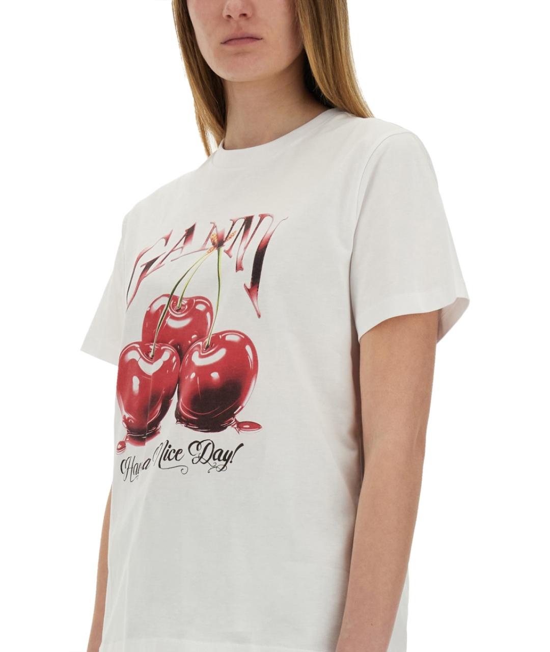 GANNI Мульти хлопковая футболка, фото 5