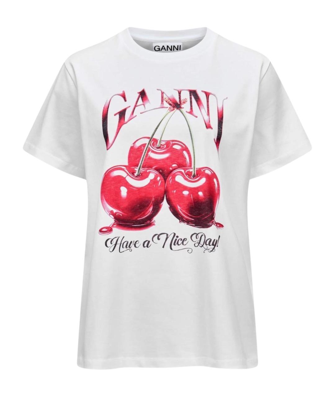 GANNI Мульти хлопковая футболка, фото 1
