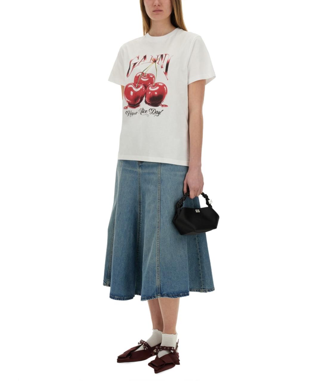 GANNI Мульти хлопковая футболка, фото 3