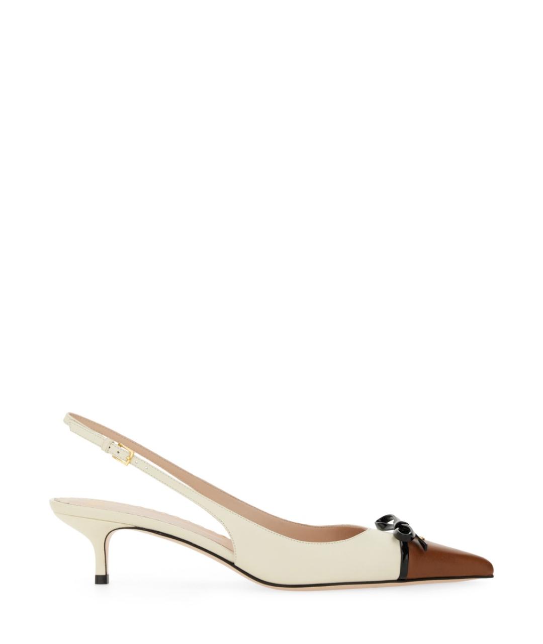 VALENTINO Бежевые кожаные туфли, фото 1