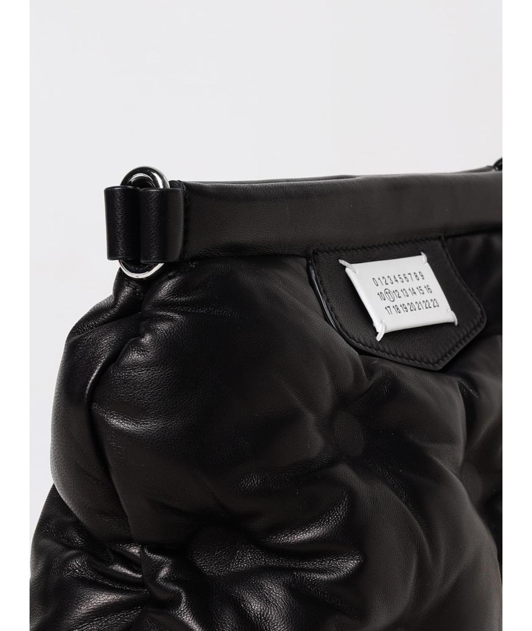 MAISON MARGIELA Черная кожаная сумка на плечо, фото 4