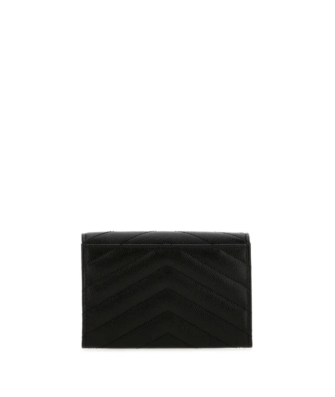 SAINT LAURENT Черный кожаный кошелек, фото 2