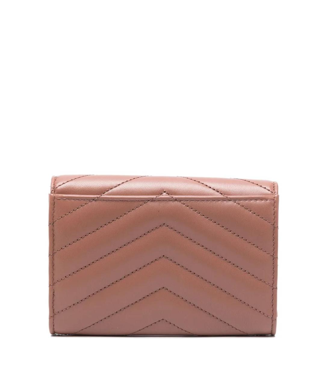 SAINT LAURENT Бежевый кожаный кошелек, фото 2