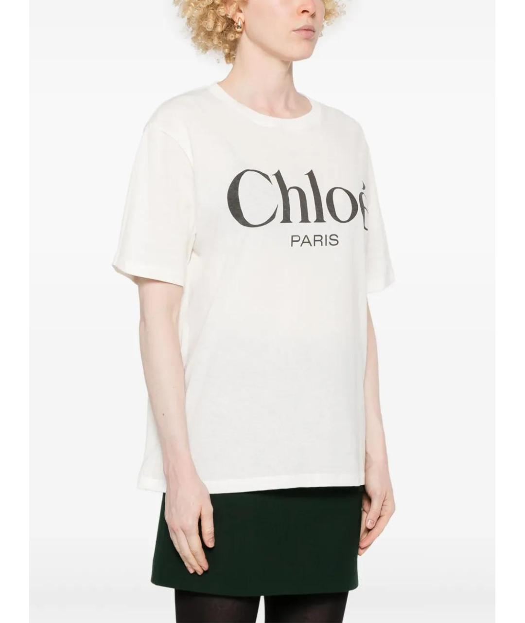 CHLOE Белая хлопковая футболка, фото 3