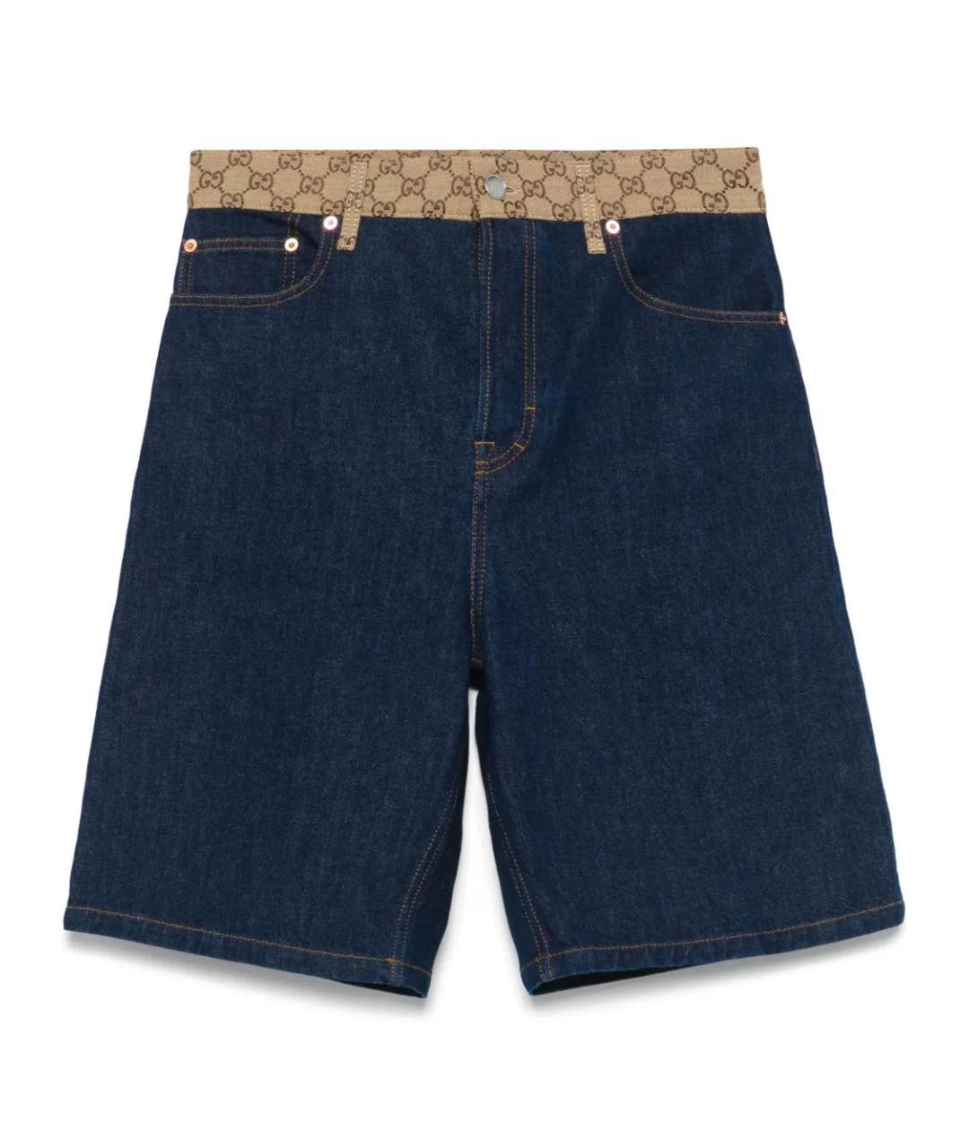 GUCCI Синие хлопковые шорты, фото 1