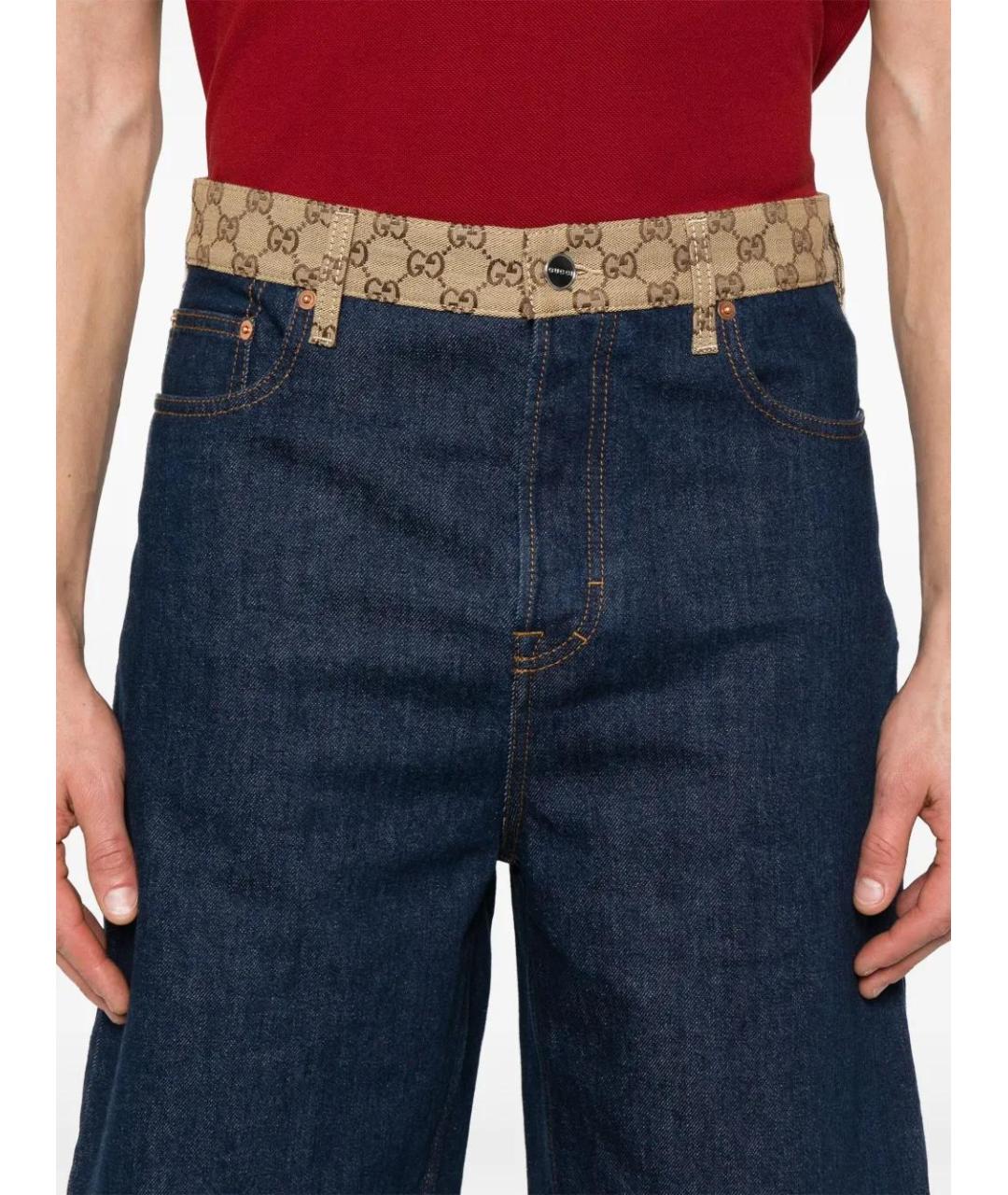 GUCCI Синие хлопковые шорты, фото 5