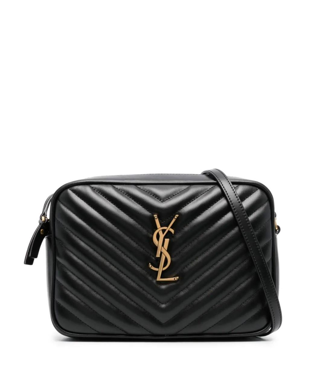SAINT LAURENT Черная кожаная сумка через плечо, фото 1