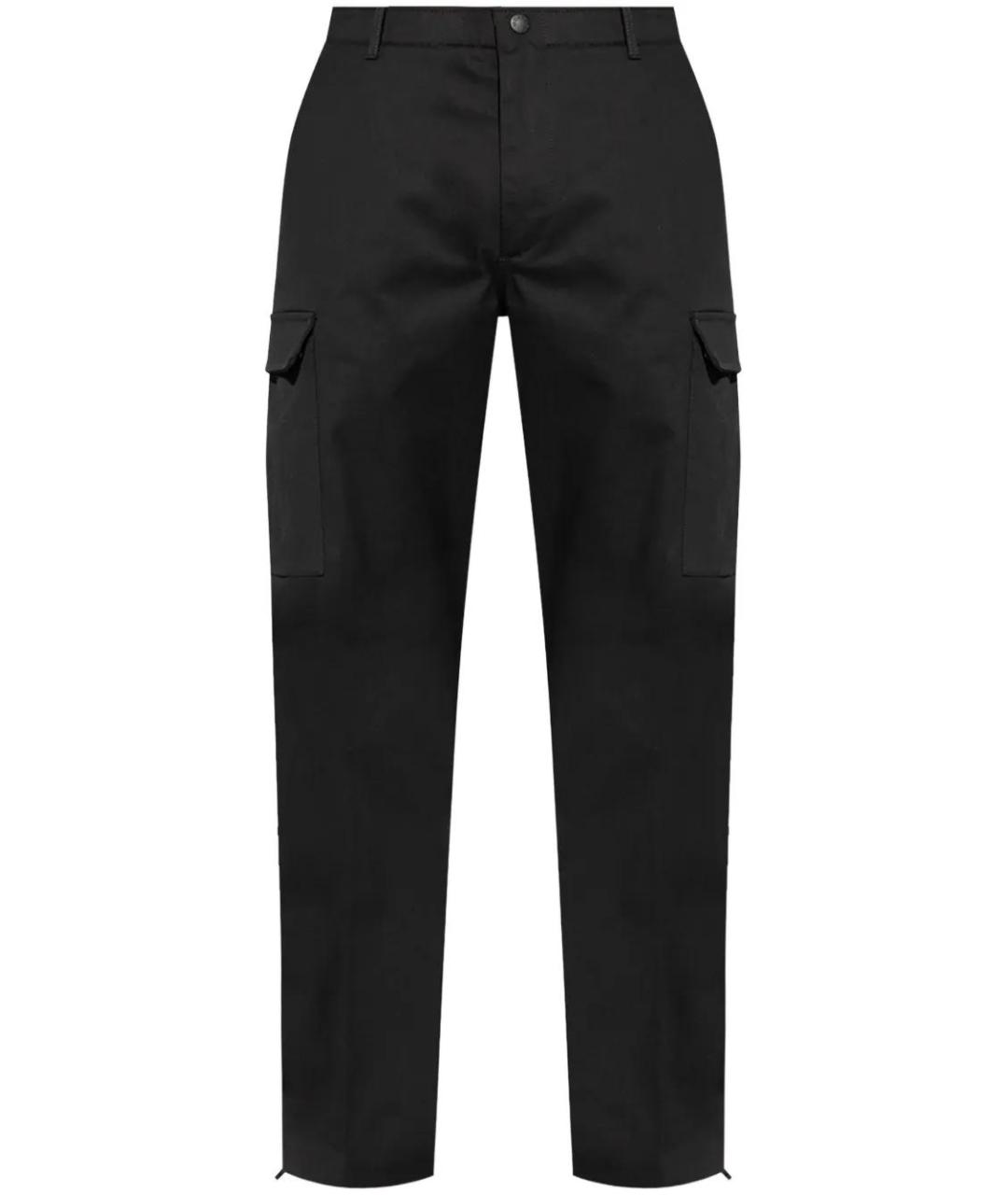 MONCLER Черные хлопковые повседневные брюки, фото 1