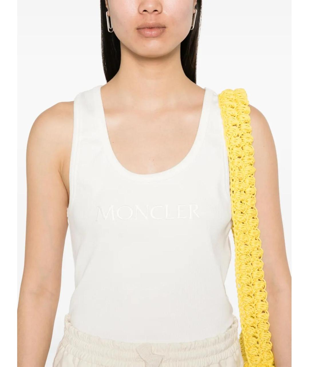 MONCLER Белая хлопковая майка, фото 5