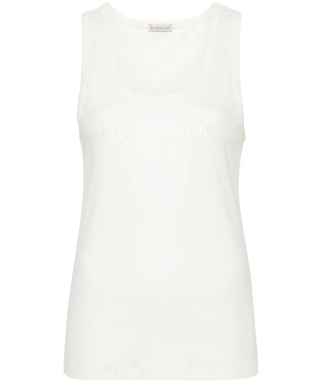 MONCLER Белая хлопковая майка, фото 1