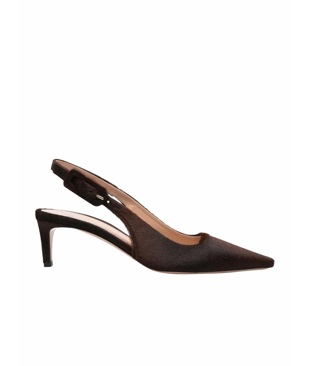 GIANVITO ROSSI Коричневые кожаные туфли, фото 1