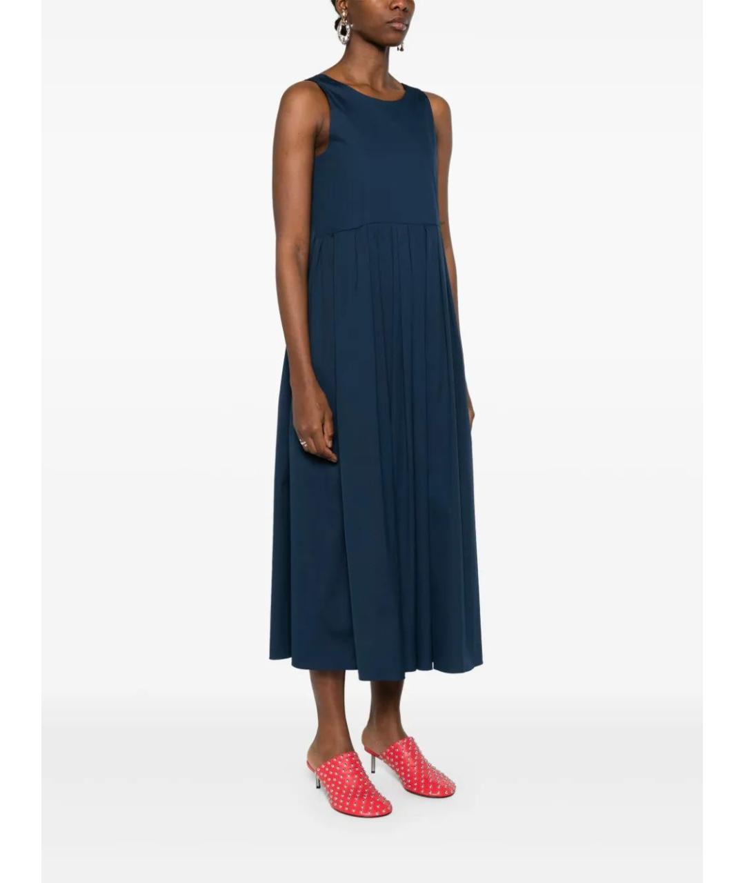 'S MAX MARA Темно-синее хлопковое повседневное платье, фото 2