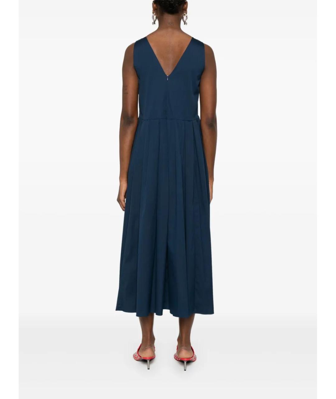 'S MAX MARA Темно-синее хлопковое повседневное платье, фото 4