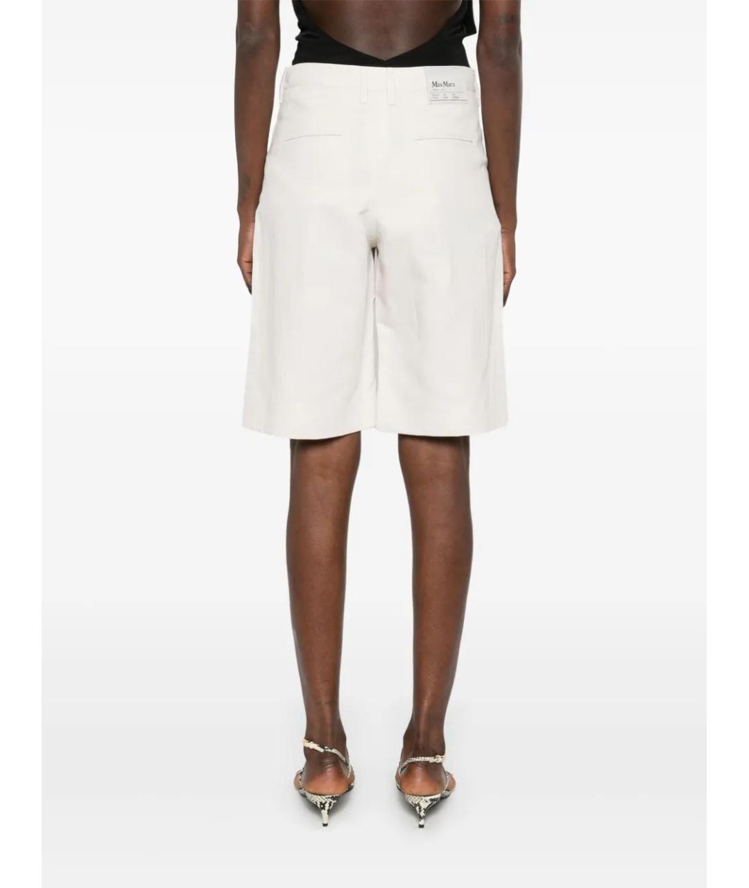 'S MAX MARA Белые хлопковые шорты, фото 4