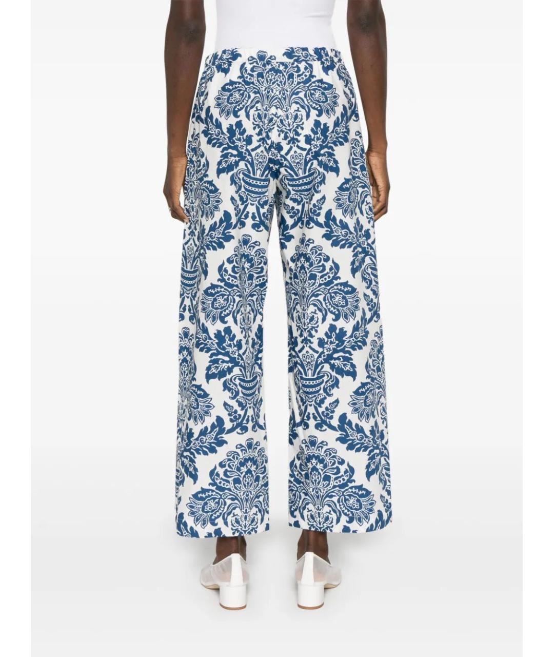 'S MAX MARA Синие хлопковые прямые брюки, фото 5