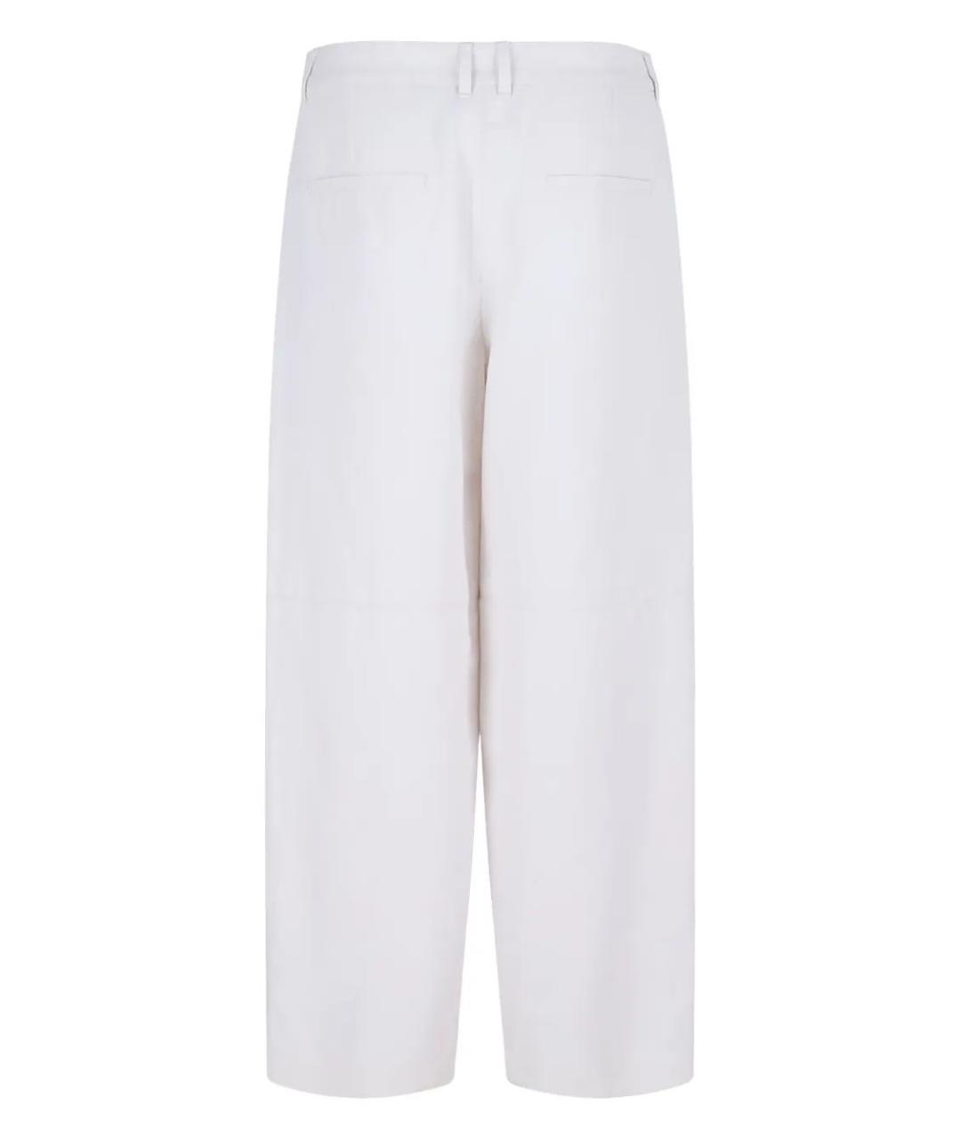 'S MAX MARA Белые хлопковые прямые брюки, фото 4