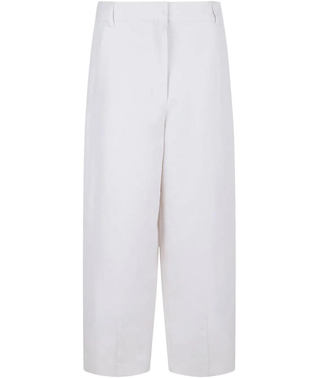 'S MAX MARA Белые хлопковые прямые брюки, фото 1