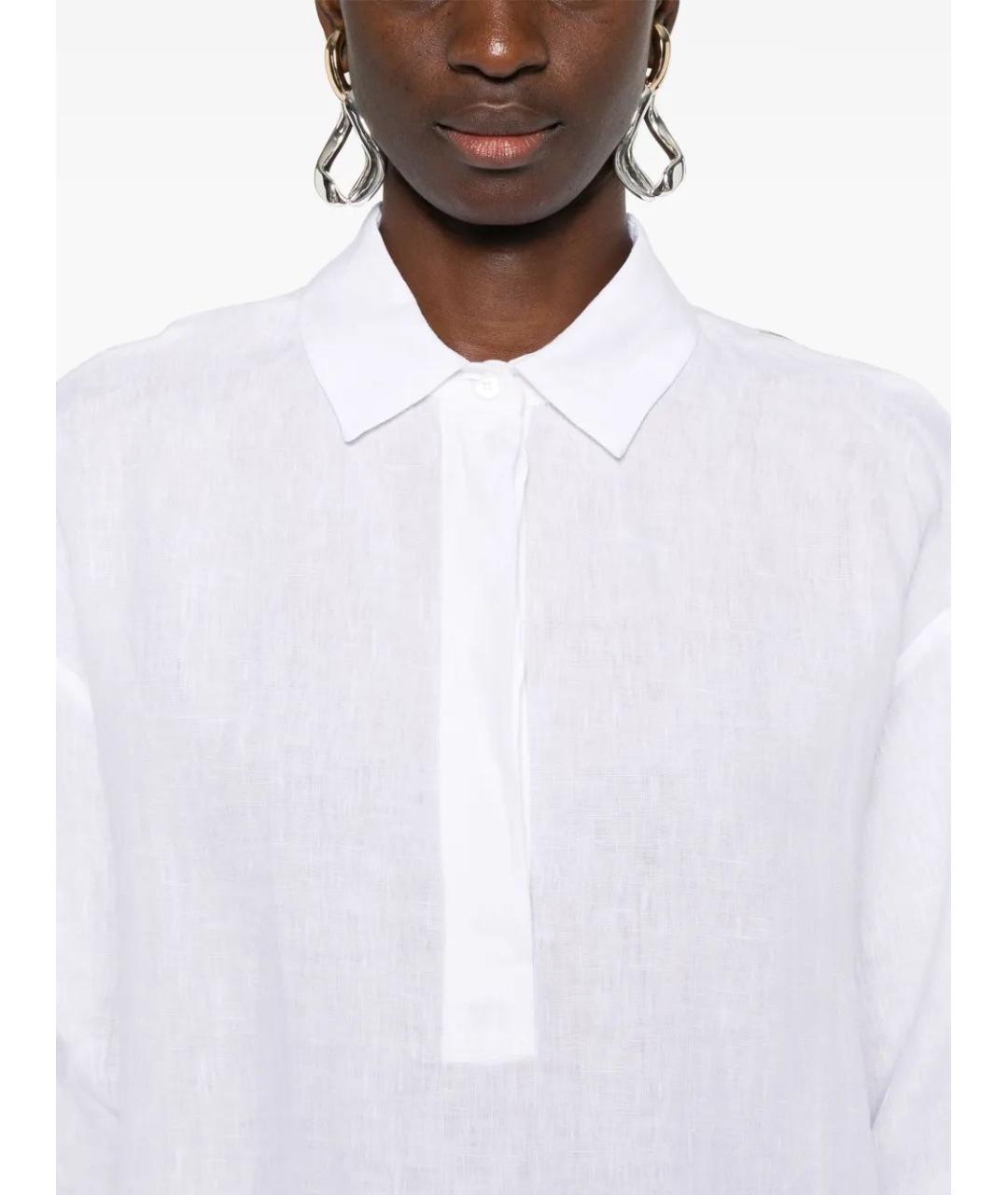 'S MAX MARA Белая хлопковая рубашка, фото 4