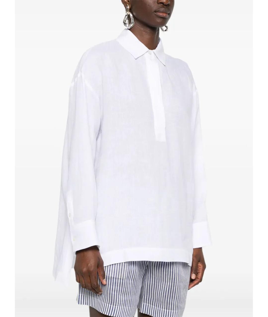 'S MAX MARA Белая хлопковая рубашка, фото 3