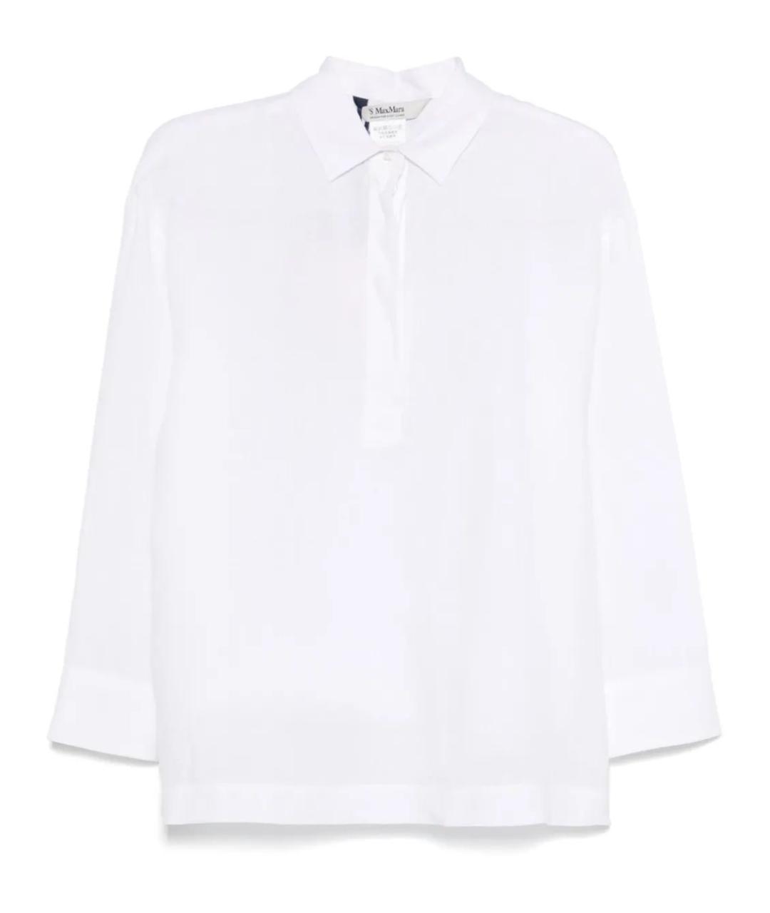 'S MAX MARA Белая хлопковая рубашка, фото 1