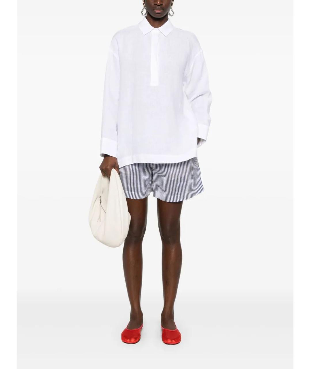 'S MAX MARA Белая хлопковая рубашка, фото 5