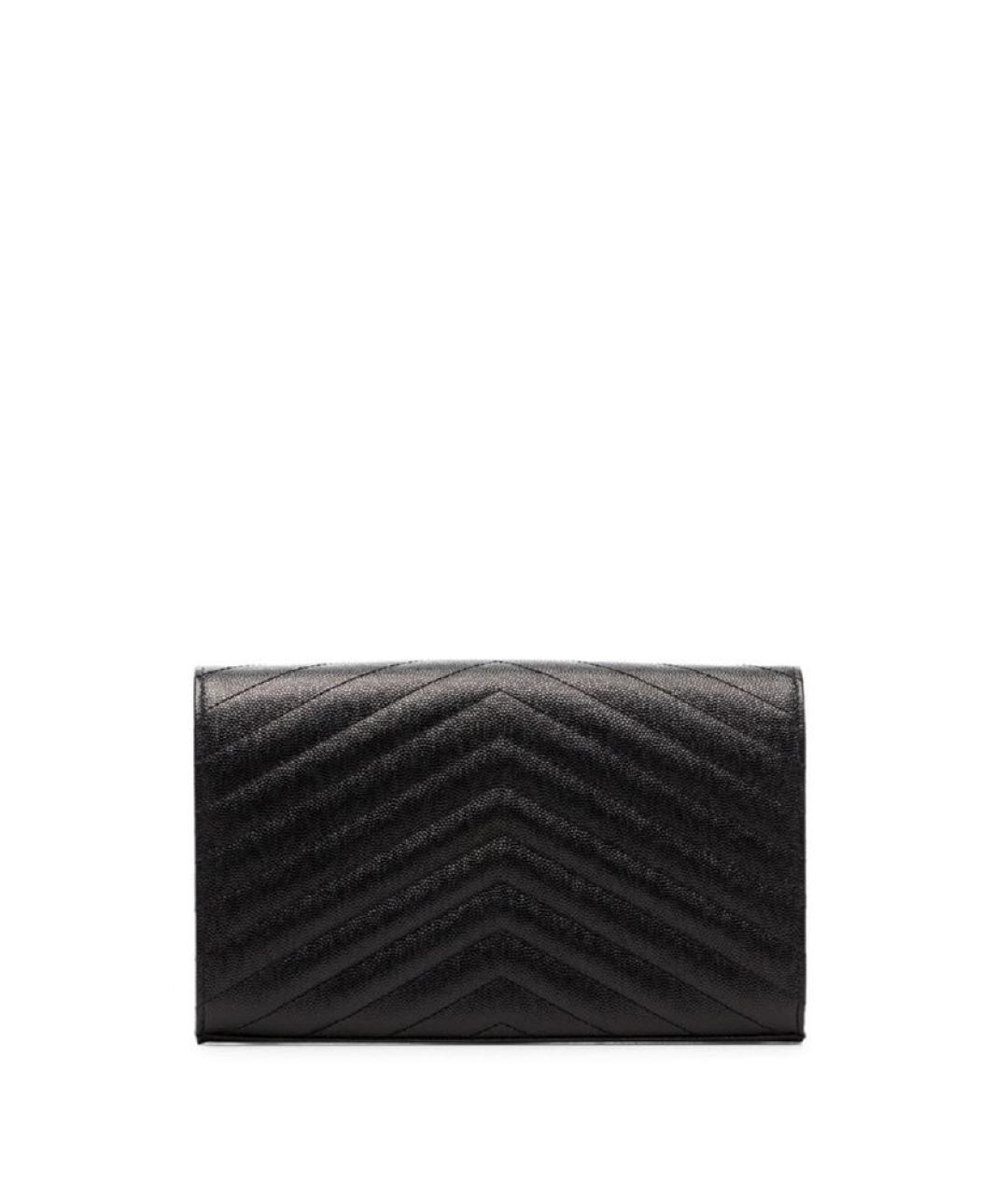 SAINT LAURENT Черная кожаная сумка через плечо, фото 3