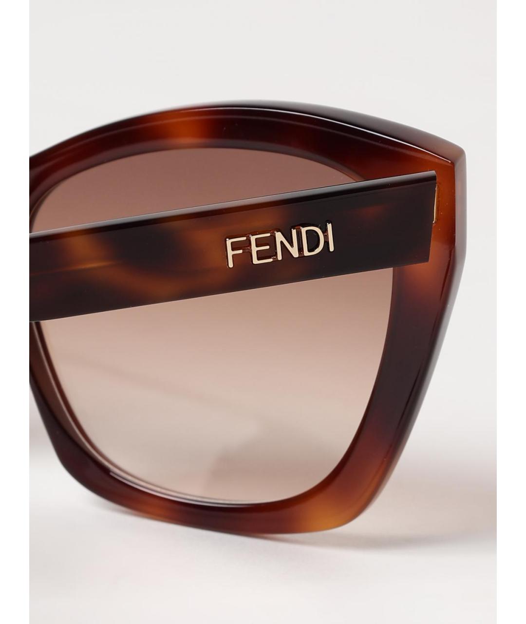 FENDI Коричневые солнцезащитные очки, фото 4