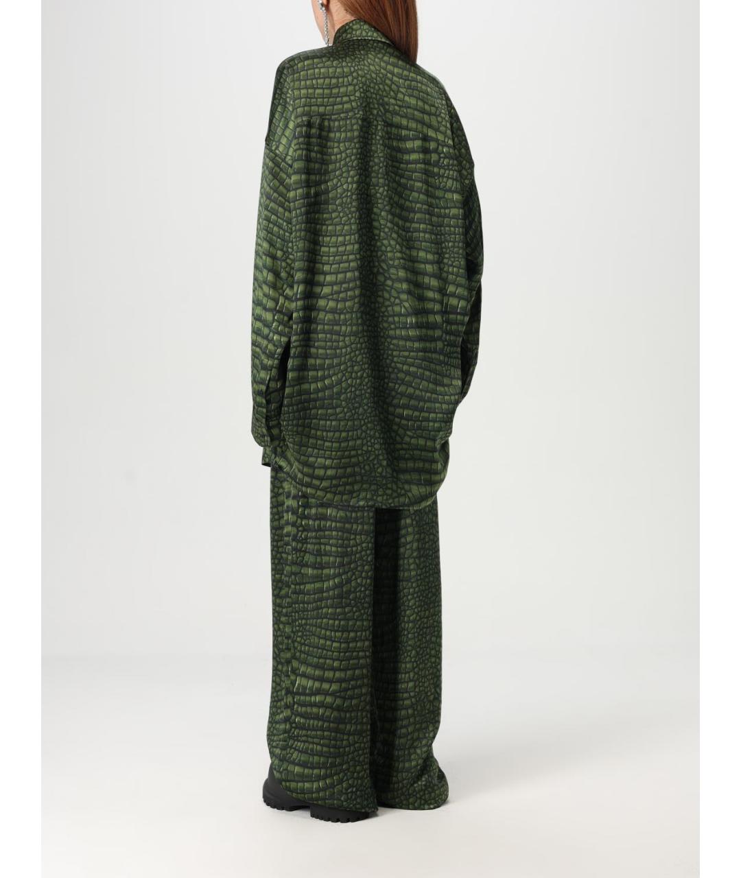 BALENCIAGA Зеленая шелковая рубашка, фото 4
