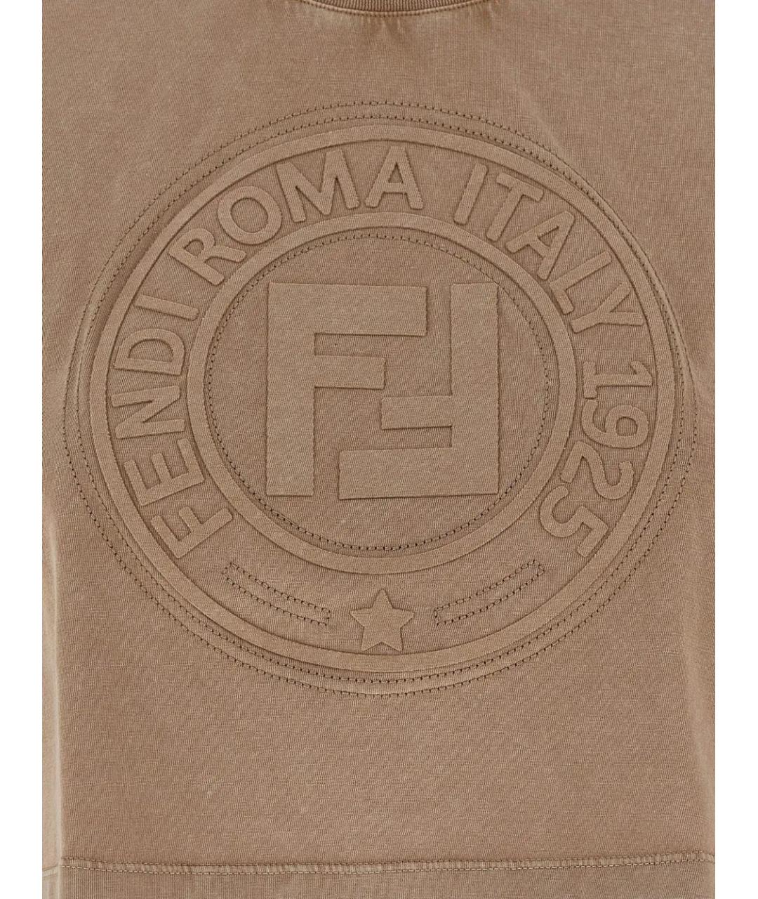 FENDI Бежевая футболка, фото 3