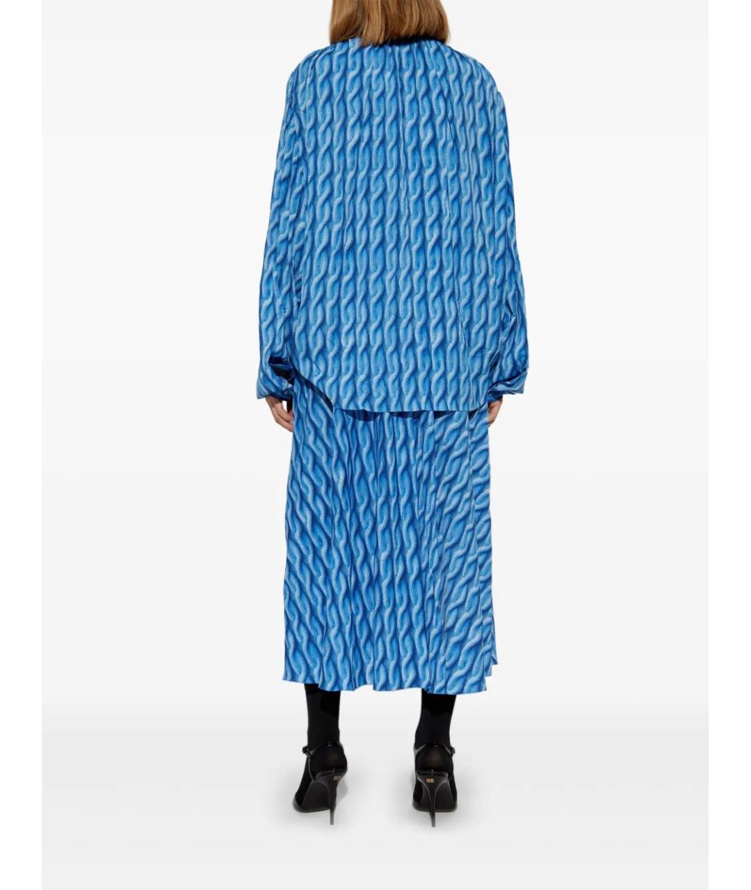 BALENCIAGA Синее полиэстеровое повседневное платье, фото 2