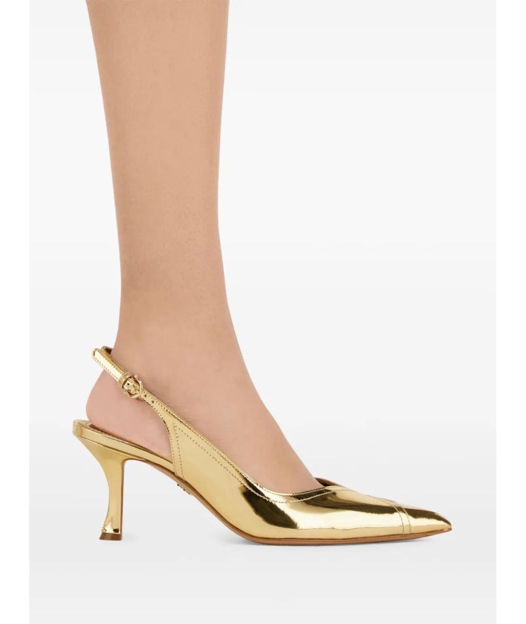 FERRAGAMO Золотые кожаные туфли, фото 4