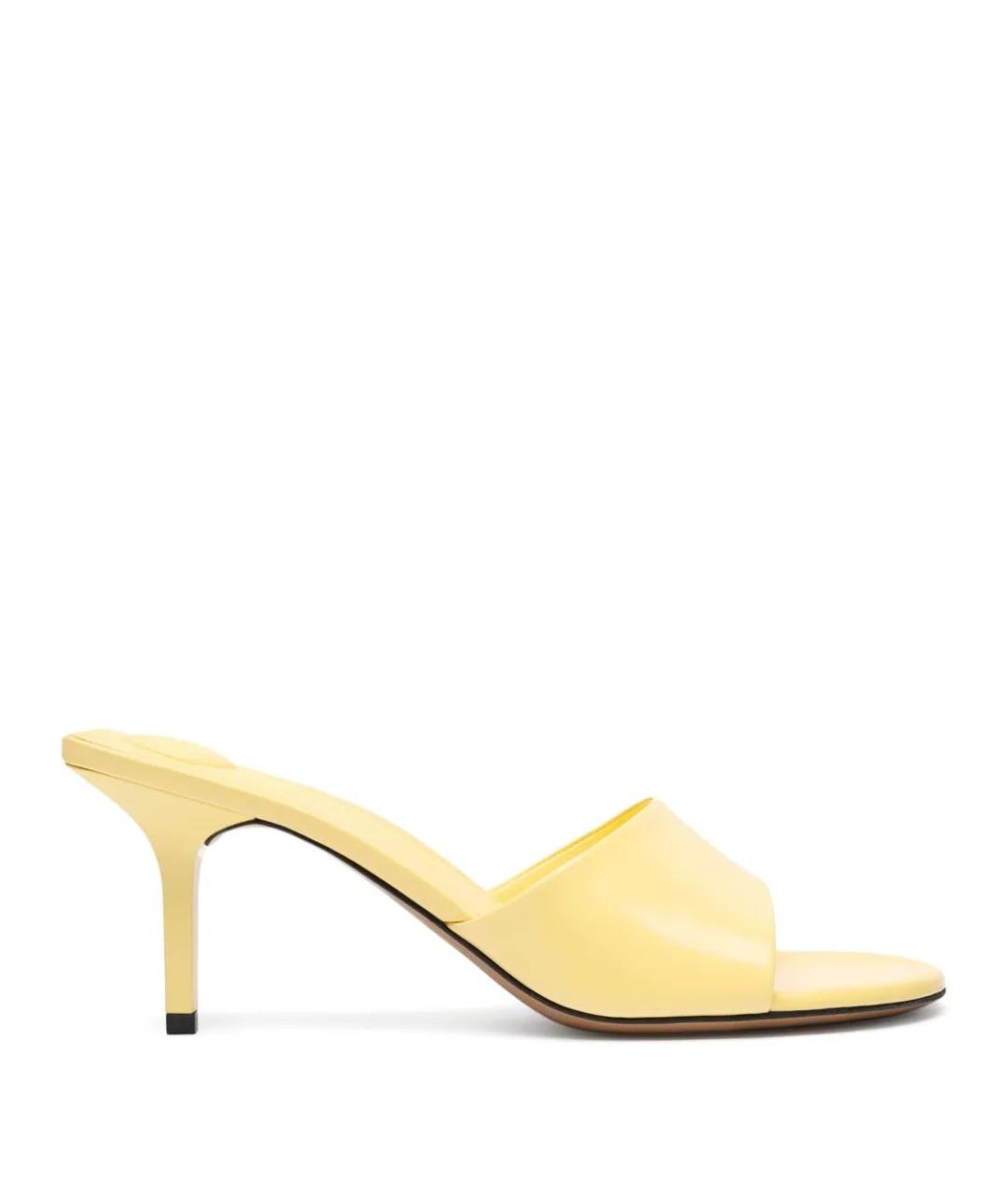 JACQUEMUS Желтые кожаные мюли, фото 1