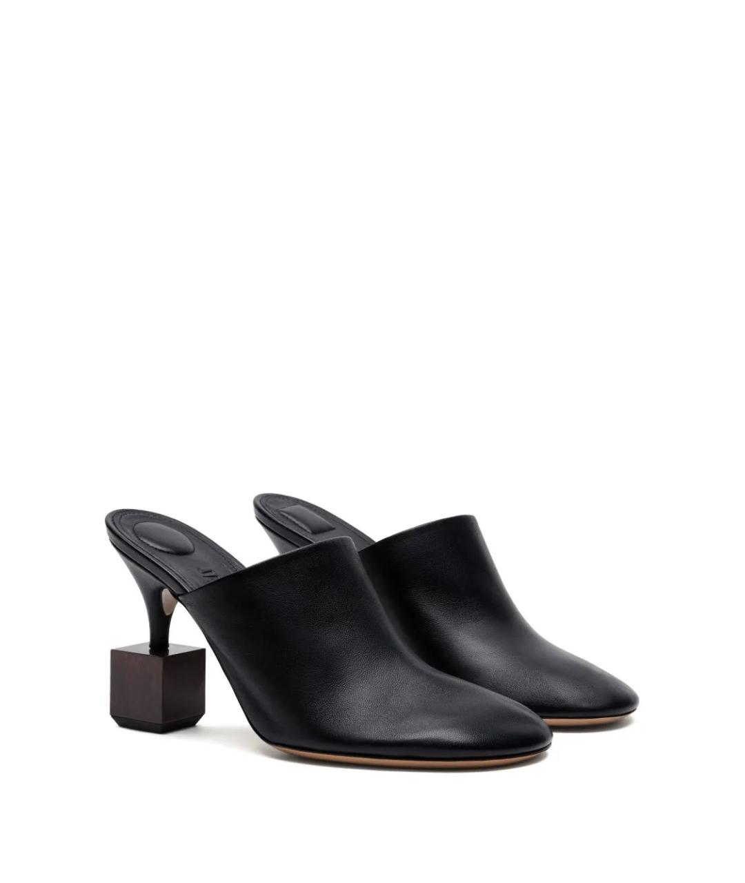 JACQUEMUS Черные кожаные мюли, фото 3