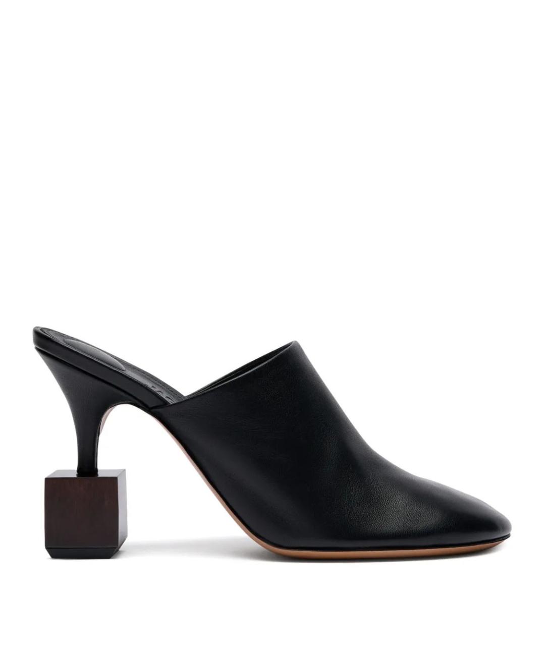 JACQUEMUS Черные кожаные мюли, фото 1