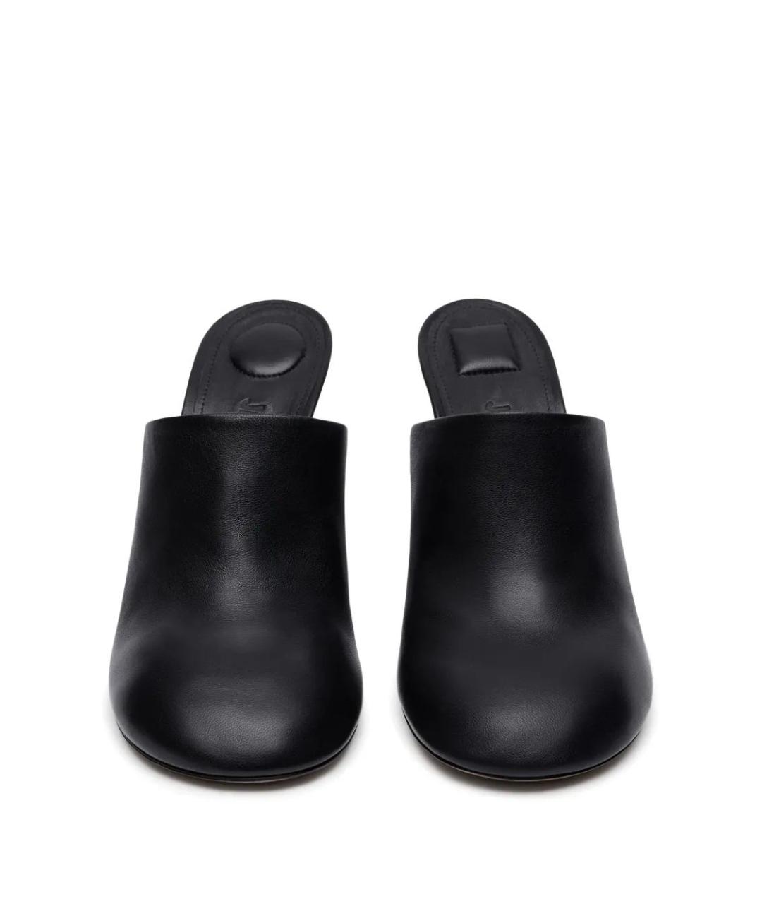 JACQUEMUS Черные кожаные мюли, фото 4