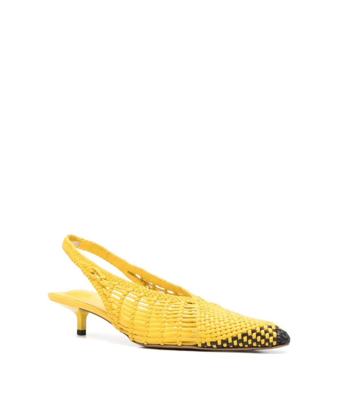 JACQUEMUS Желтые кожаные туфли, фото 4