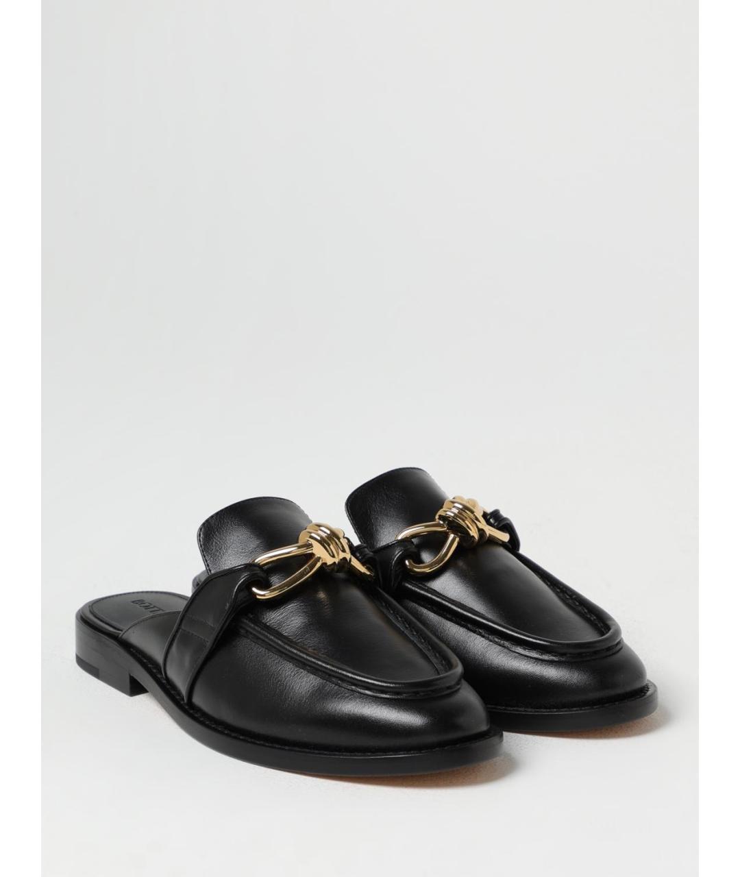 BOTTEGA VENETA Черные кожаные мюли, фото 2