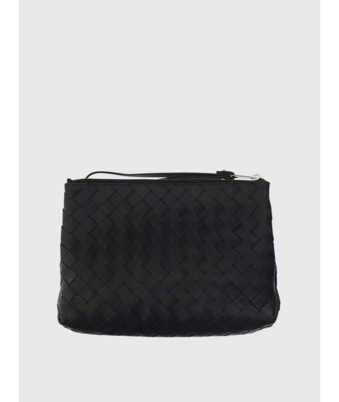 BOTTEGA VENETA Черная кожаная барсетка, фото 2