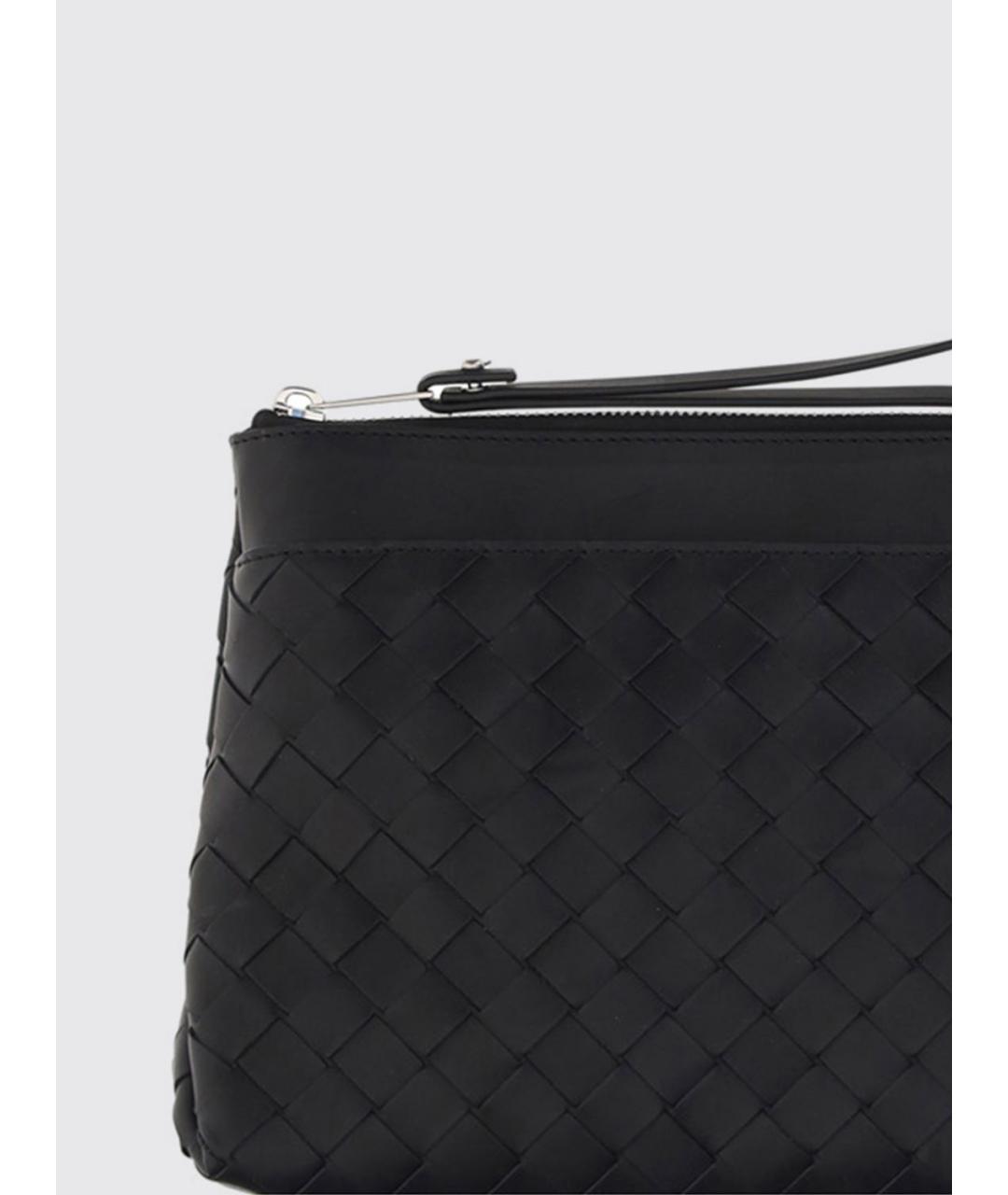 BOTTEGA VENETA Черная кожаная барсетка, фото 3