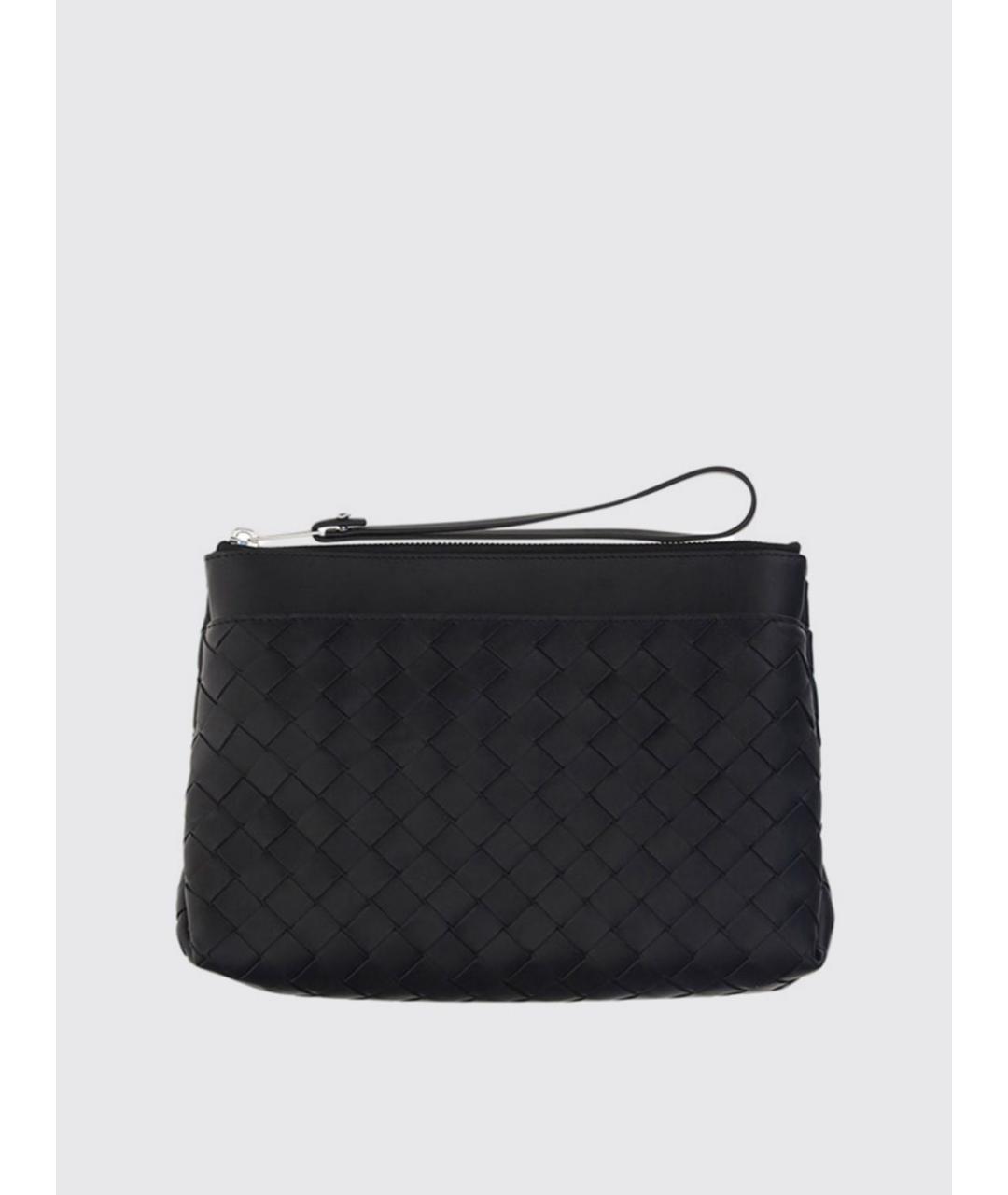 BOTTEGA VENETA Черная кожаная барсетка, фото 4